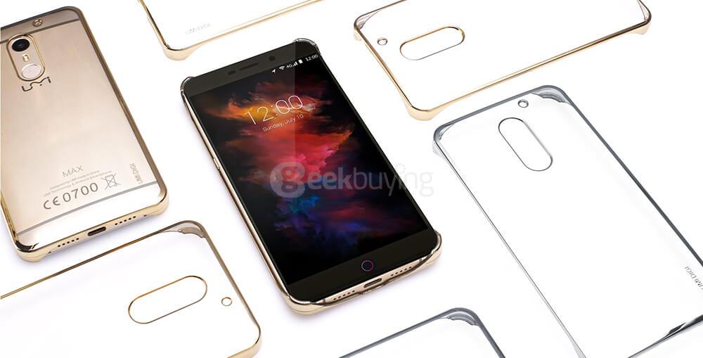 [HK Stock]Original UMI Transparent Hard PC Case Protective Phone Cover Back Case For UMI MAX Smartphone - Transparent Gold