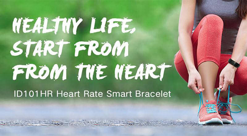 Makibes ID101 Smart Bracelet Bluetooth 4.0 Heart Rate Monitor Pedometer Sleep Tracker Call Reminder Remote Camera Anti-lost for Android iOS - Black