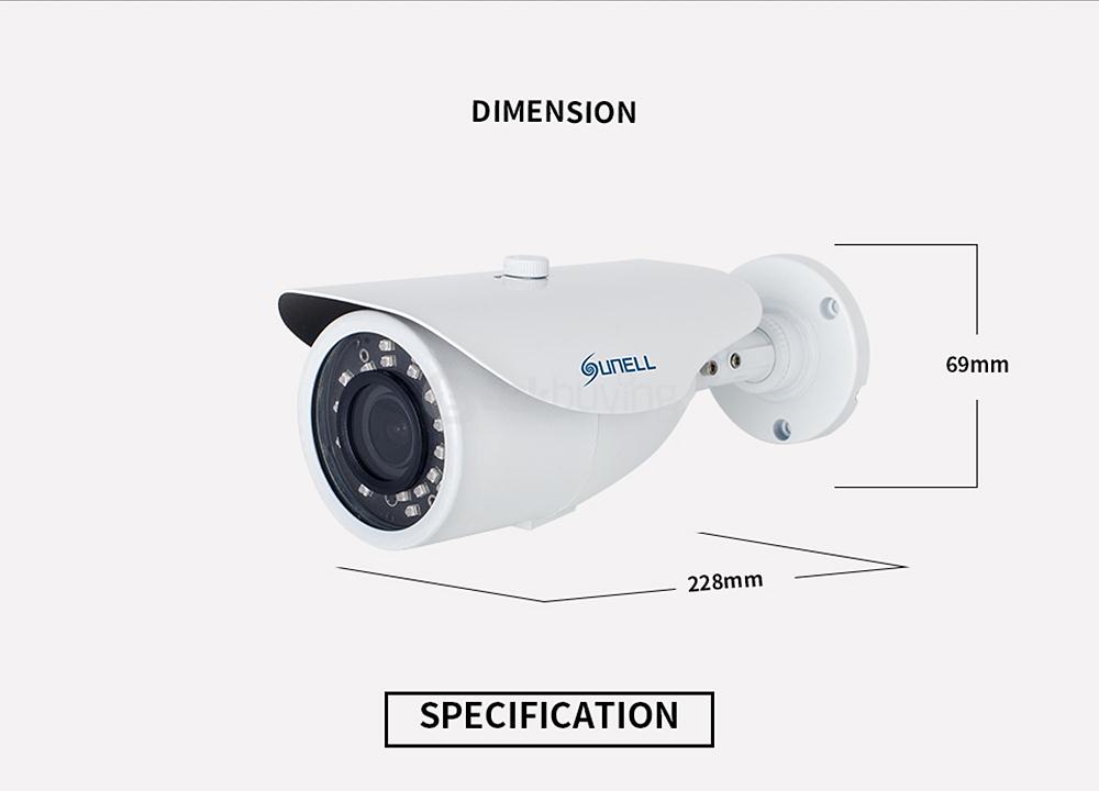 SUNELL E1ZM 1080P Network IR Bullet Camera IP66 Waterproof H.264 Compression Camera