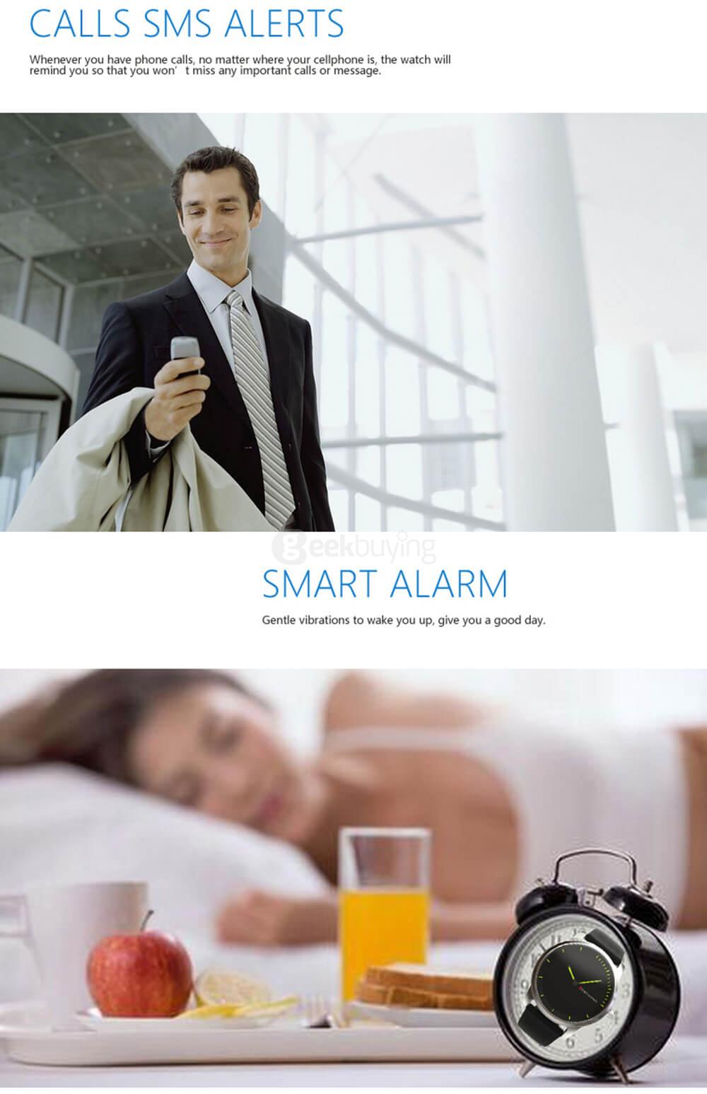 Makibes N20 Bluetooth 4.0 Smart Watch Quartz Movement IP68 Waterproof Sports Fitness Tracker Call Reminder Anti-lost for Android iOS - Silver