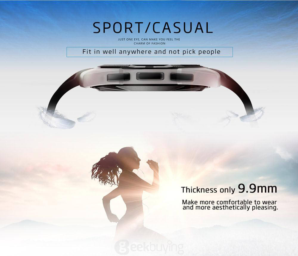 NO.1 G5 Smart Watch MTK2502 Heart Rate Monitor Fitness Tracker Call SMS Reminder Remote Camera Sapphire Crystal Dial for Android iOS - Silver