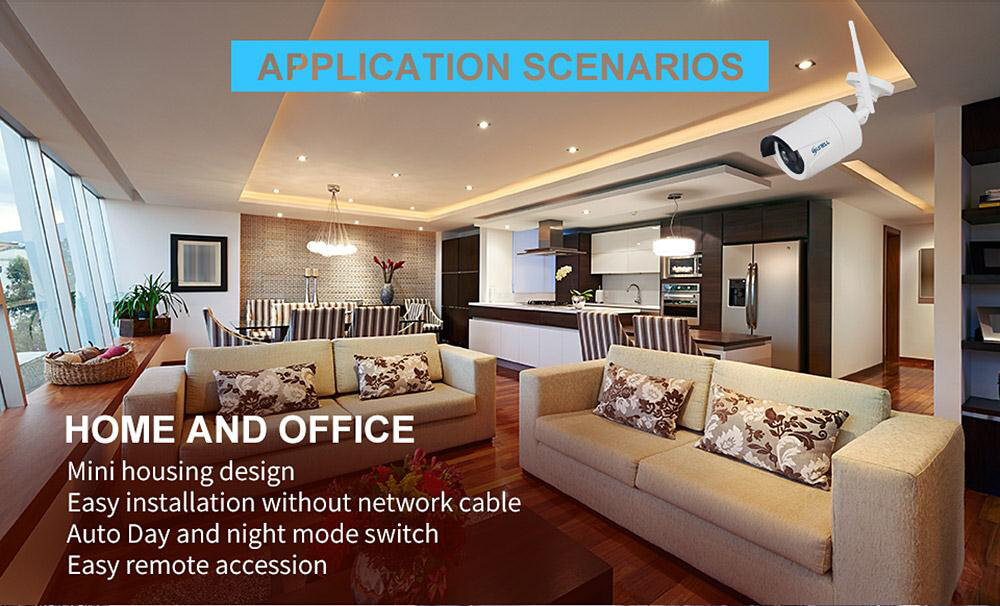 Sunell EA-9229X 4CH 720p WiFi Video Security System Kit 3D NR with Low Noise IP66 Waterproof