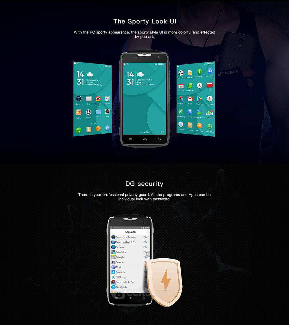 [HK Stock]Doogee T5 5.0inch HD IPS 4G LTE Android 6.0 Waterproof IP67 Rugged Smartphone MT6753 Octa Core 3GB 32GB 13.0MP 4500mAh OTG Hotknot - Black