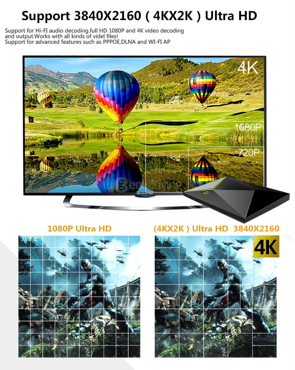 M9S-Z8 Android 5.1 Lollipop Amlogic S905 4K TV BOX 2G/16G 2.4G+5G WIFI 1000M LAN Bluetooth KODI