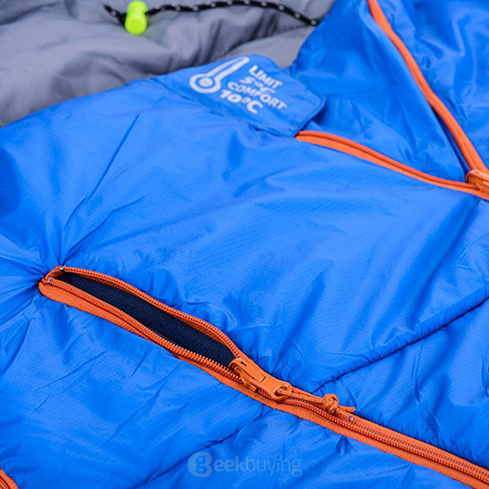 Naturehike Sleeping Bag Human-shaped Portable Warm Cotton Filling for Camping / Traveling - Blue