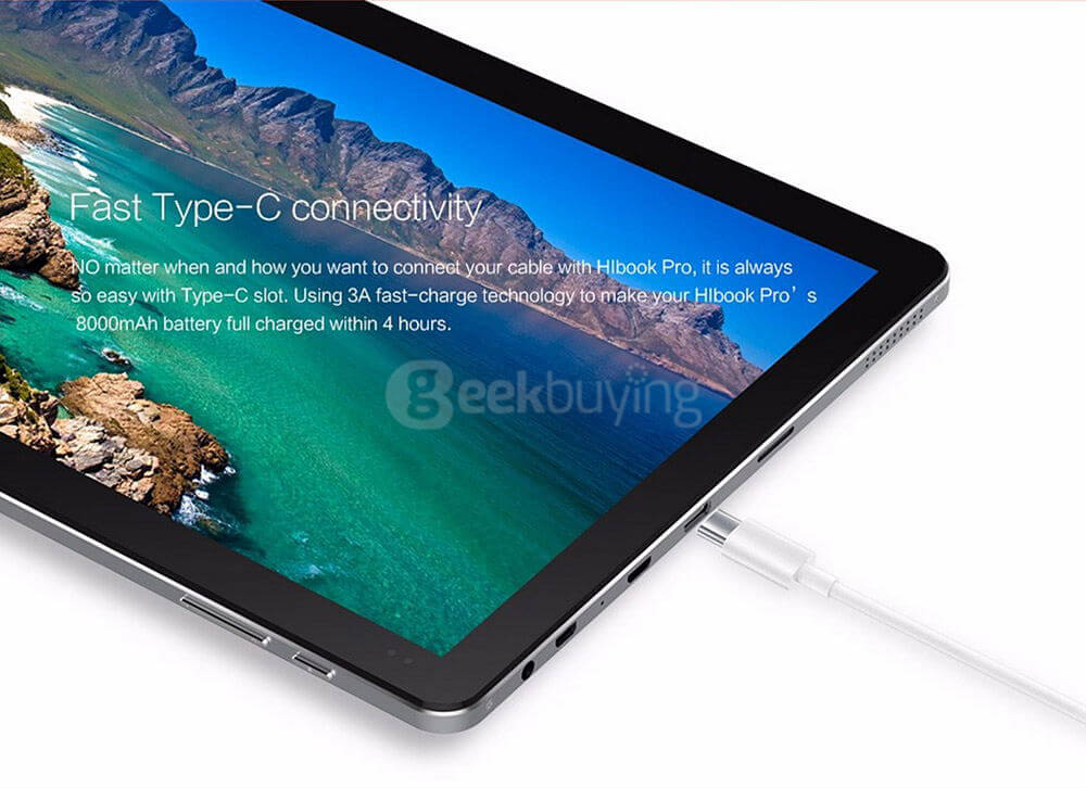 [Spain Stock] CHUWI HiBook Pro 2in1 Tablet Intel Cherry Trail Z8300 10.1 inch Dual OS Windows 10 + Android 5.1 4GB/64GB Quad Core 1.84GHz 2560*1600 OGS IPS Screen Type-C - Gray