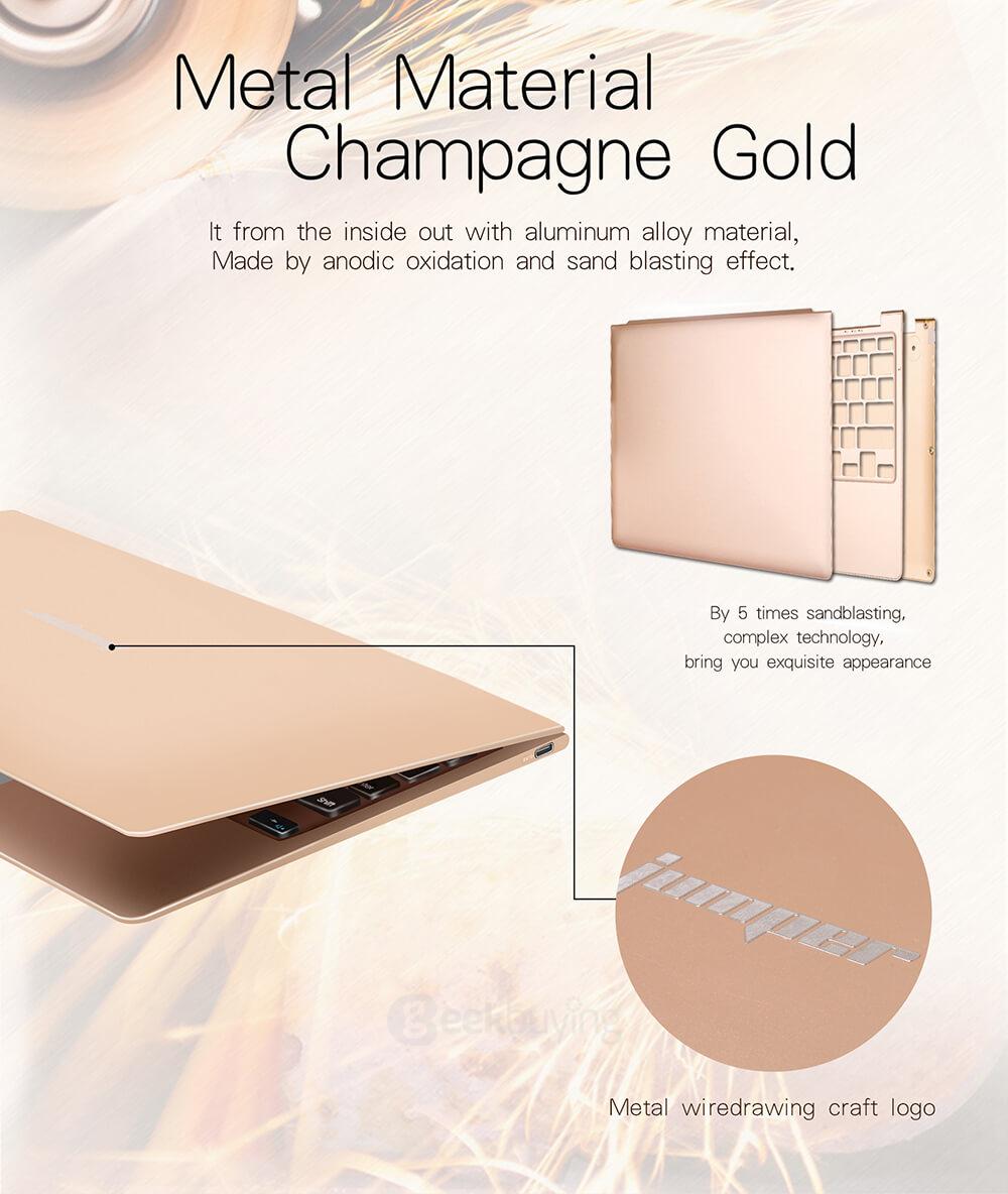 [Spain Stock]Jumper EZbook Air Laptop 11.6 inch Windows 10 4GB/128GB Intel Cherry Trail Z8350 Quad Core 1.92GHz FHD Screen 1920*1080 Type-C Dual WiFi - Gold