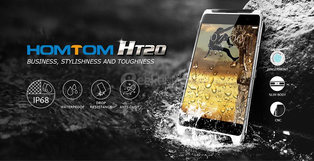 [HK Stock]HOMTOM HT20 IP68 Waterproof 4.7inch HD Android 6.0 4G LTE Rugged Phone MT6737 Quad Core 1.3GHz 2GB 16GB 13.0MP TOUCH ID OTG Hotknot - Green