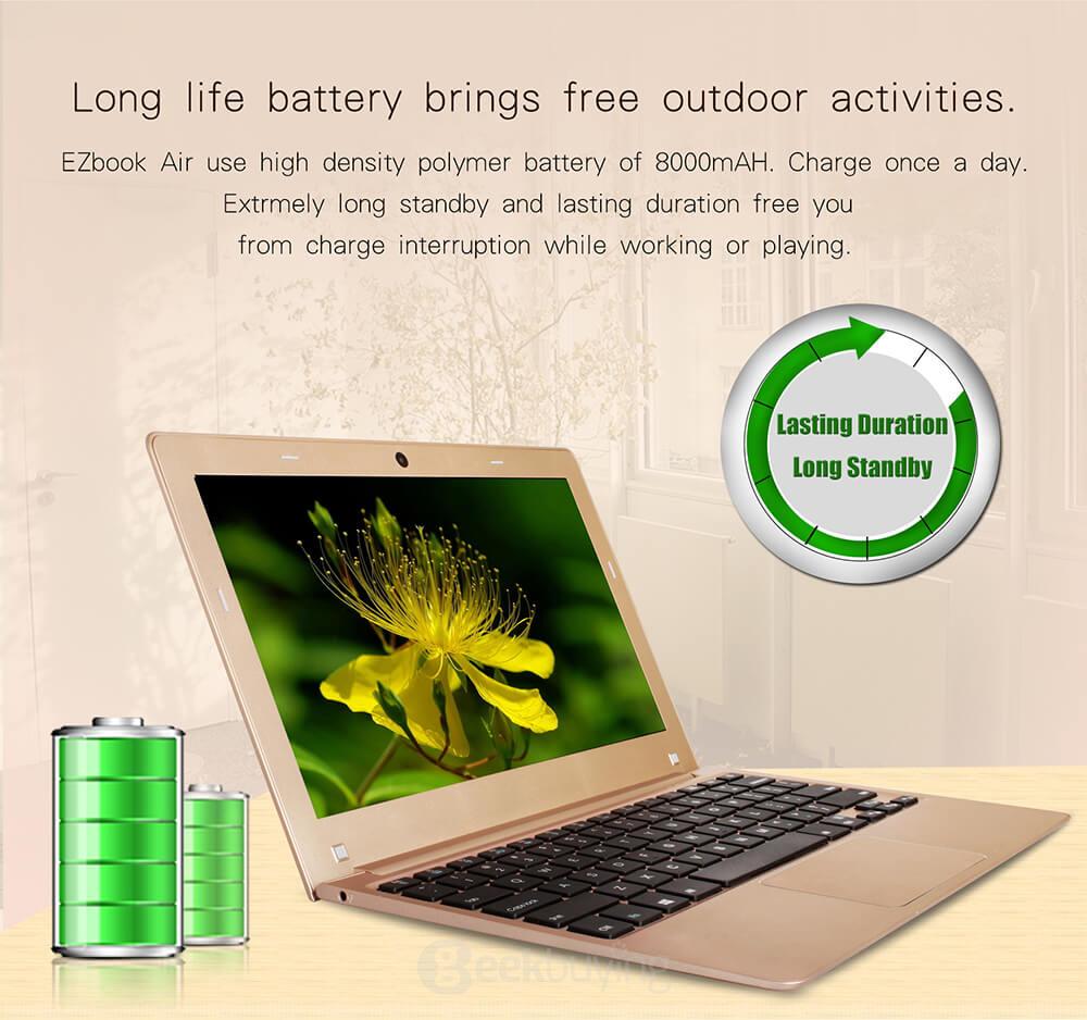 [Spain Stock]Jumper EZbook Air Laptop 11.6 inch Windows 10 4GB/128GB Intel Cherry Trail Z8350 Quad Core 1.92GHz FHD Screen 1920*1080 Type-C Dual WiFi - Gold