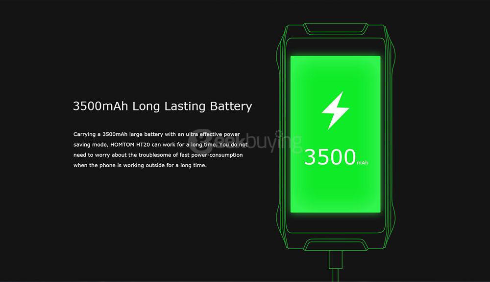 [HK Stock]HOMTOM HT20 IP68 Waterproof 4.7inch HD Android 6.0 4G LTE Rugged Phone MT6737 Quad Core 1.3GHz 2GB 16GB 13.0MP TOUCH ID OTG Hotknot - Green