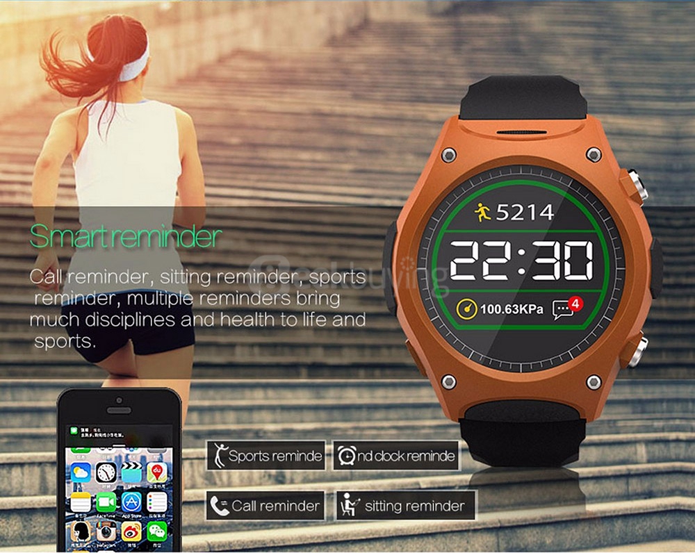 Mifree Q8 Bluetooth 4.0 Smart Watch MTK2502C Heart Rate Monitor Activity Tracker Temperature Measurement Remote Camera For iOS Android - Black
