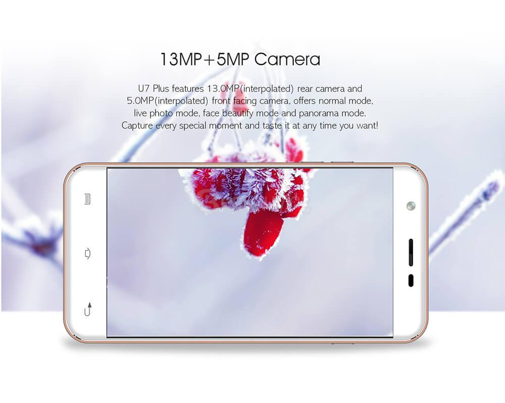 [HK Stock]OUKITEL U7 PLUS 5.5inch HD Android 6.0 4G LTE Smartphone MT6737 Quad Core 2GB RAM 16GB ROM 13.0MP Cameras Touch ID OTG - Gray