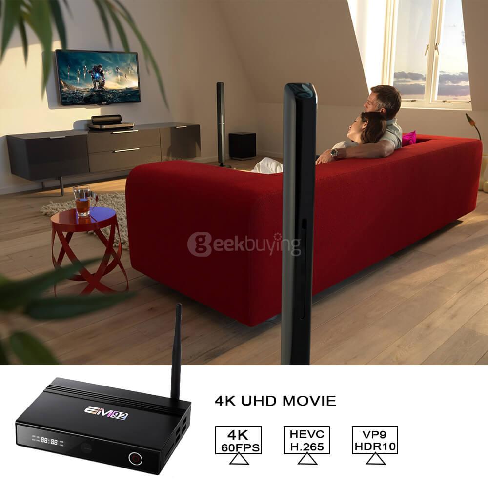 EM92 Amlogic S912 Android 6.0 TV BOX 2G/16G 802.11ac WIFI Bluetooth 1000M LAN KODI LED Display