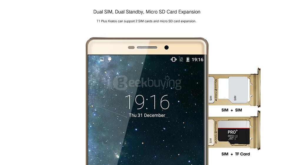 VKWORLD T1 PLUS 6.0inch HD 4G LTE Android 6.0 Smartphone 64-bit MT6735 Quad Core 2GB 16GB 8.0MP 13.0MP Touch ID 4300mAh Fast Charge Gyro - Rose Gold