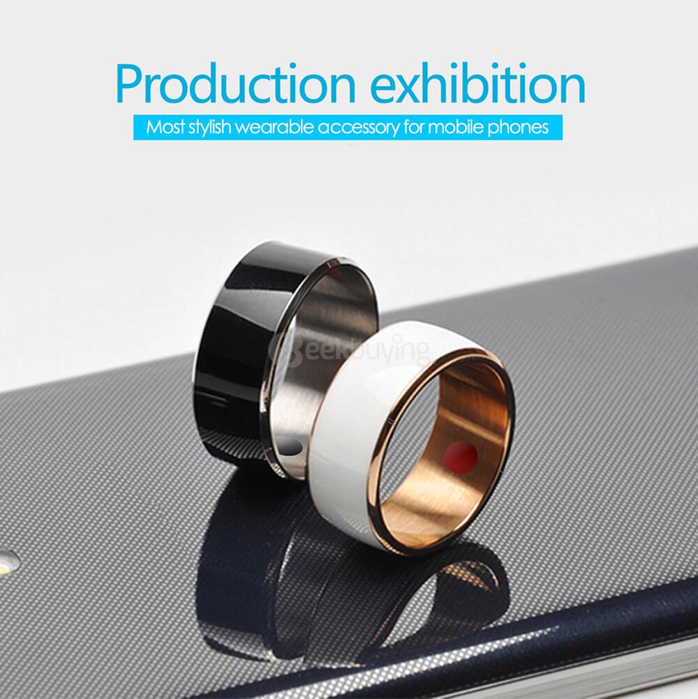 Size 8 Jakcom R3F Smart Ring Waterproof Wearable Ring for NFC Electronics Mobile Phone Android Smartphone - Black