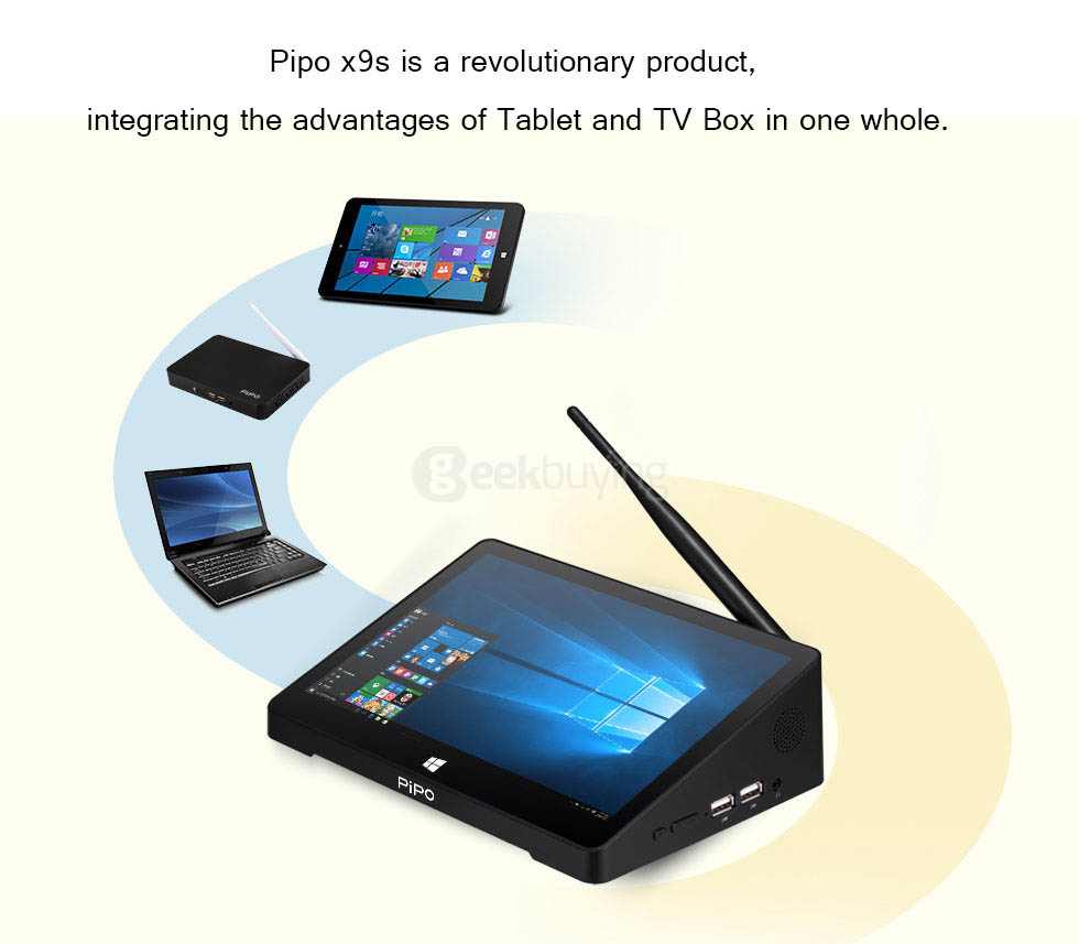 PIPO X9S 8.9Inch Windows10 Android 5.1 Dual OS Tablet Mini PC Intel Cherry Trail Z8300 4G/64G 802.11 b/g/n LAN
