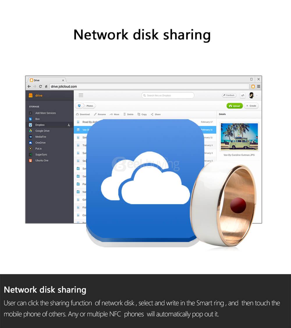 Size 8 Jakcom R3F Smart Ring Waterproof Wearable Ring for NFC Electronics Mobile Phone Android Smartphone - Black