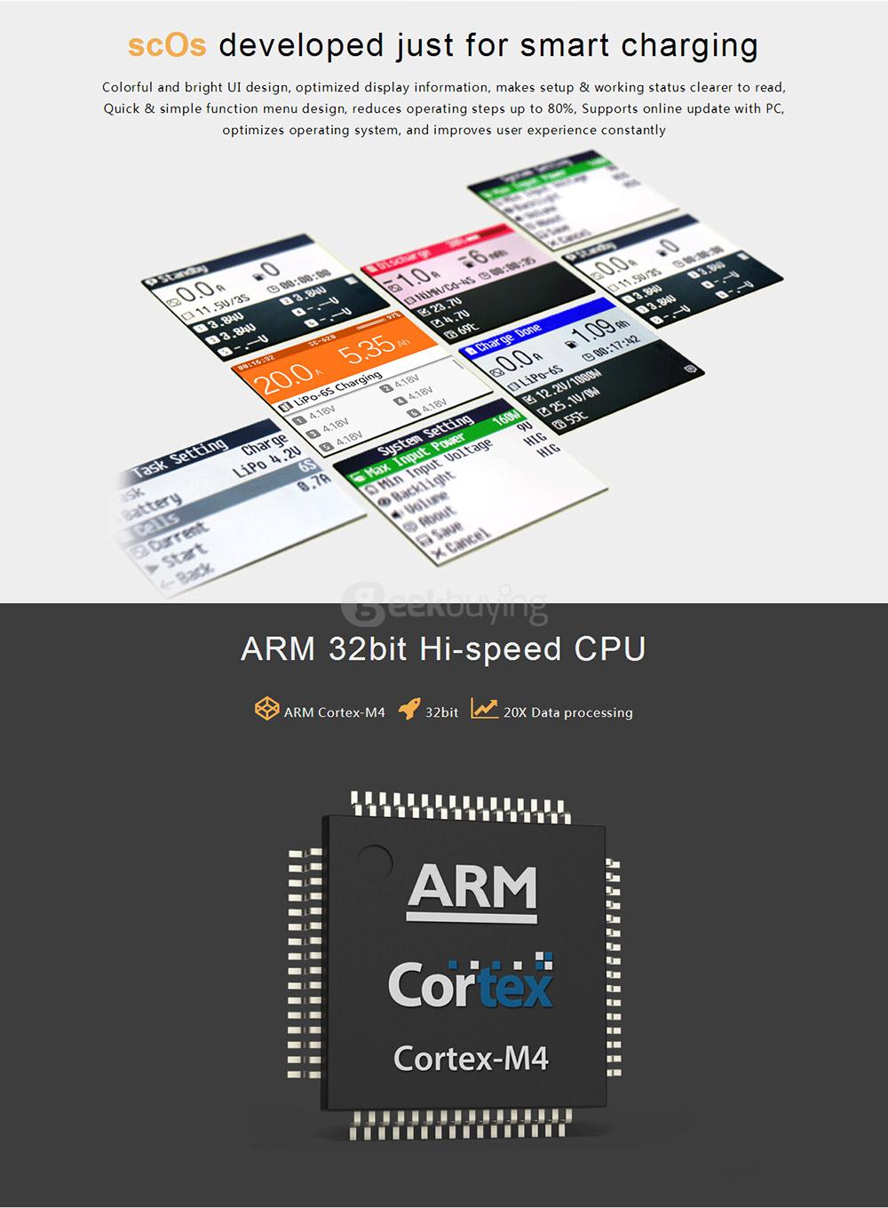 ISDT SC-620 500W 20A 2.4 Inches LCD ARM 32bit CPU Battery Smart Balance Charger