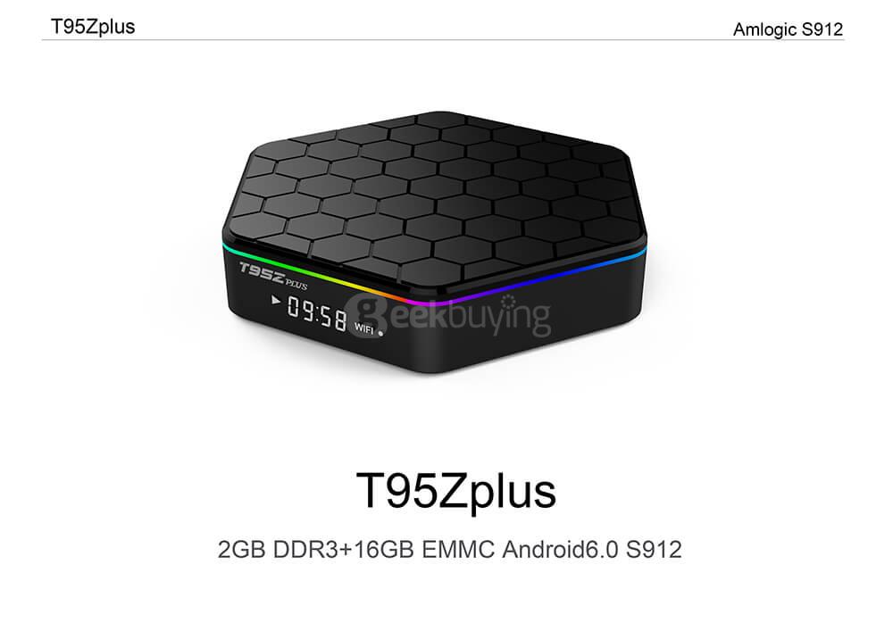 T95Z Plus Amlogic S912 Android 6.0 2G/16G TV BOX 2.4G+5G Dual Band WIFI Gigabit LAN Bluetooth KODI LED Display