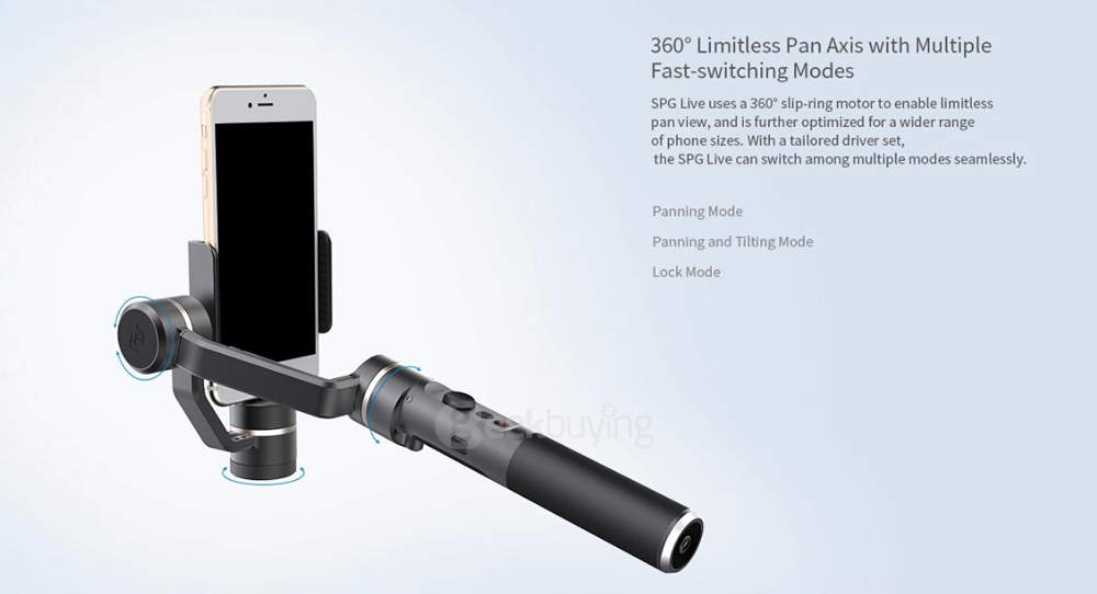 Feiyu Tech FY-SPG Live 3-Axis Handheld Steady Gimbal for 4-5.5 Inches Smartphones Iphone 6s+ 6s Samsung Xiaomi