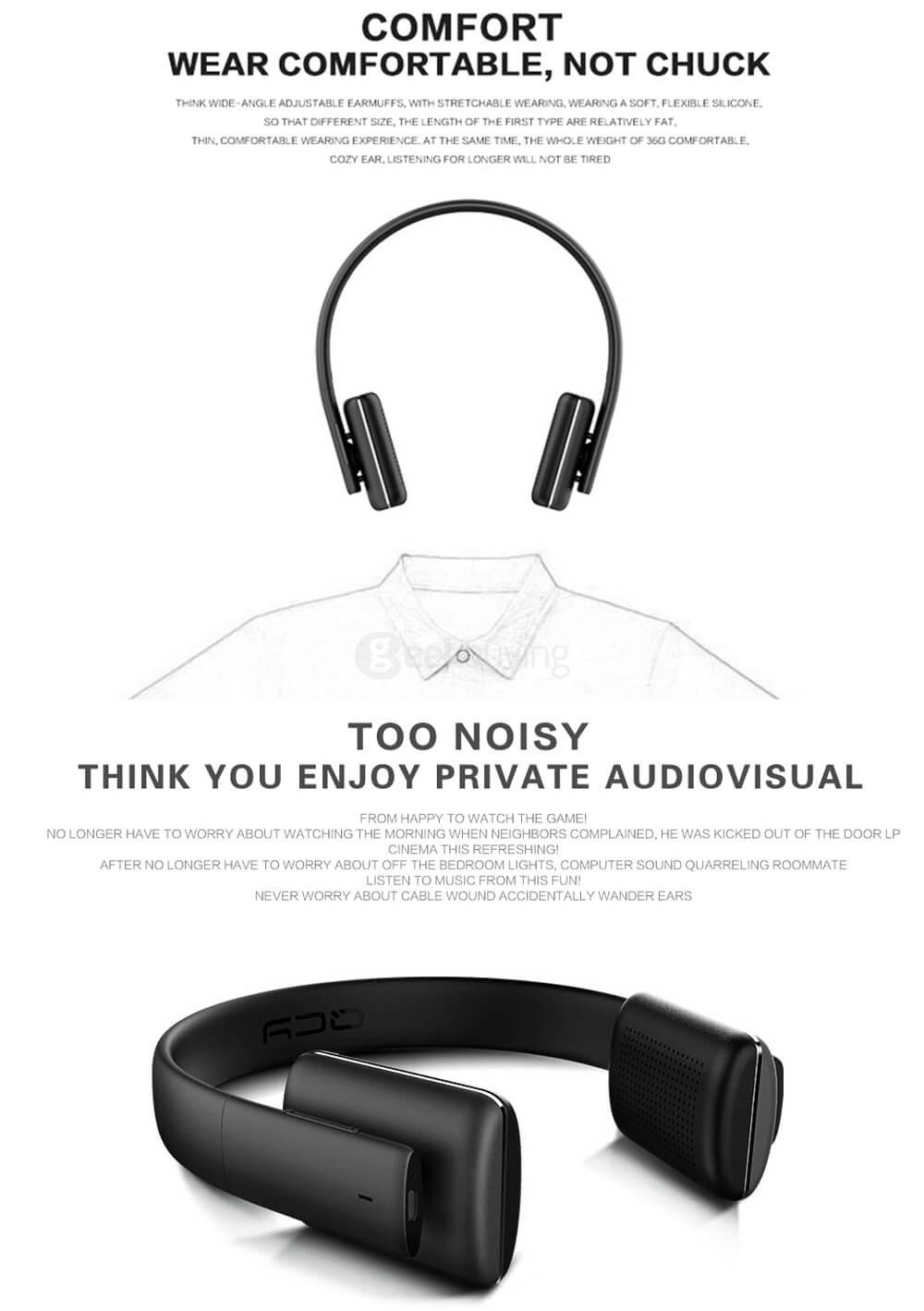 QCY QCY50 Foldable Bluetooth V4.1 Wireless Headphones with Mic - White