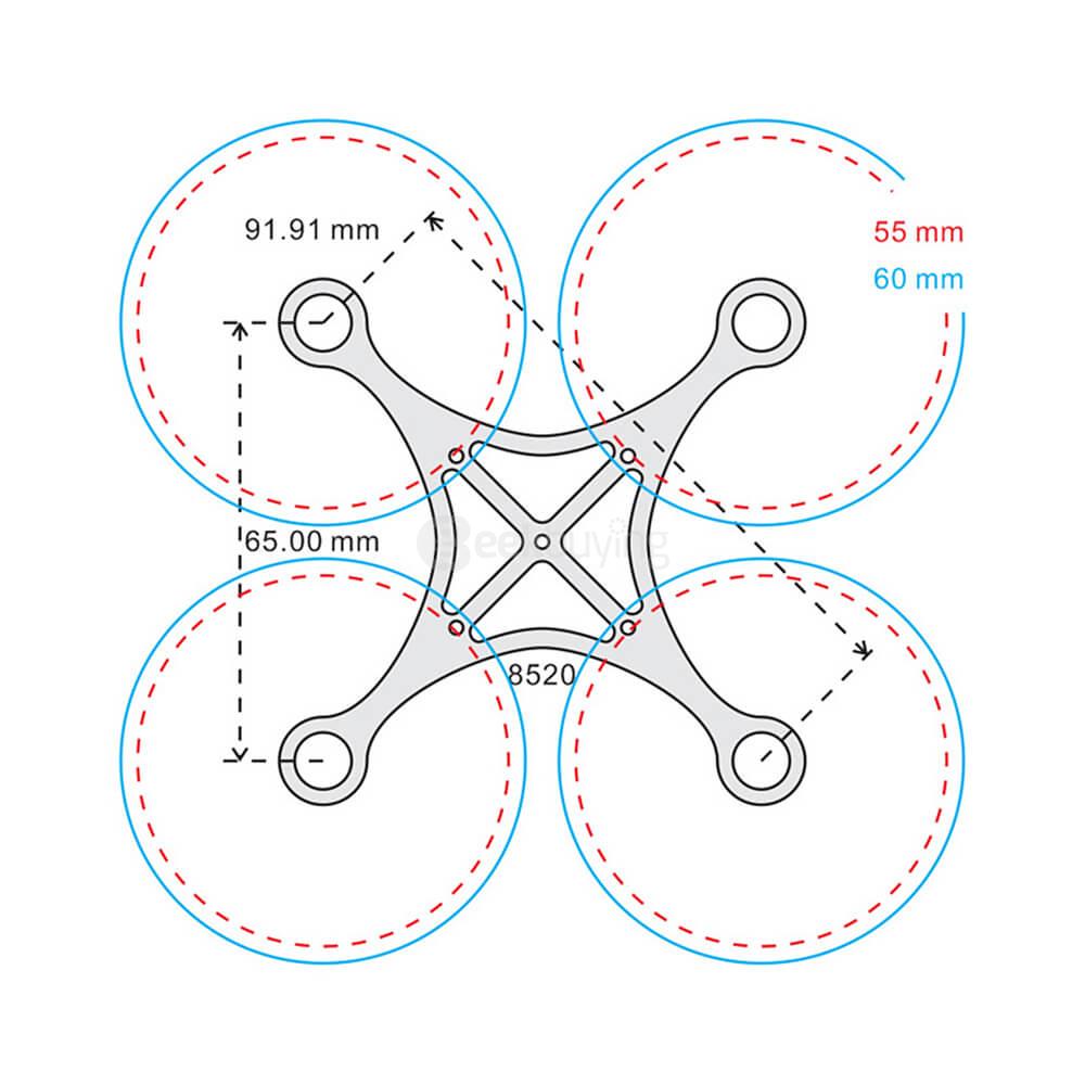 CF-01 90mm DIY Mini FPV Quadcopter 2mm Carbon Fiber Frame Kit Support 720 Coreless Motor