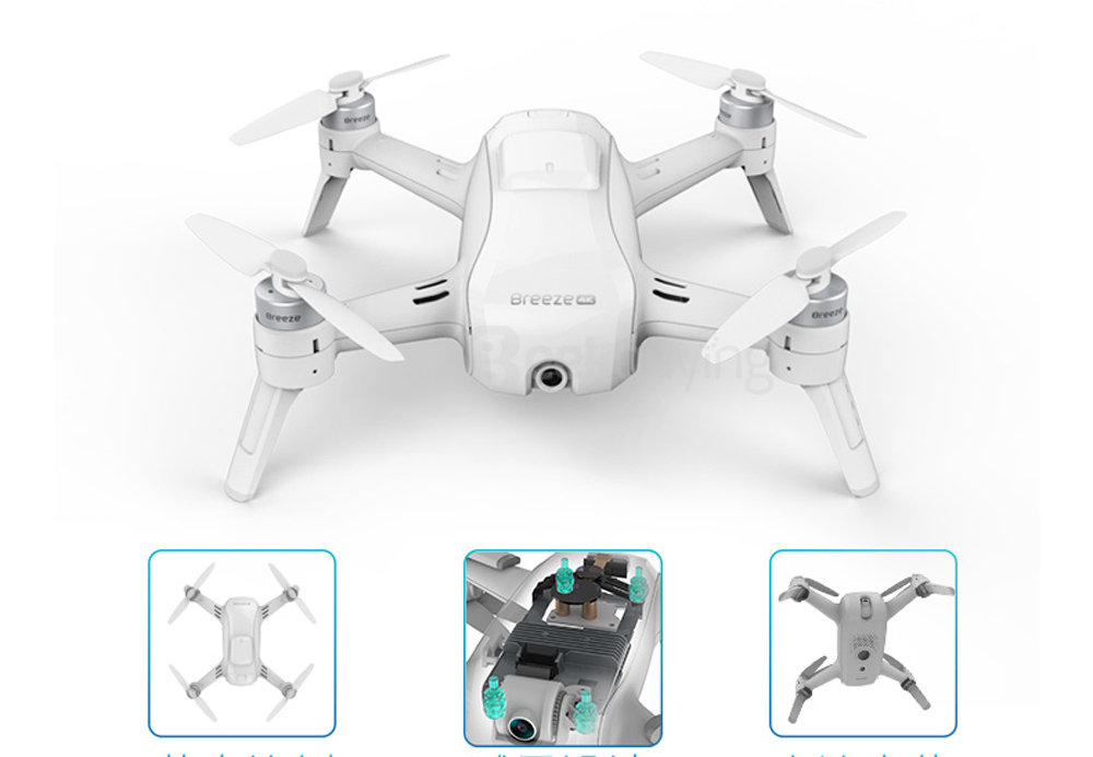 Yuneec Breeze 4K Selfie Drone FPV Auto Return Follow Me Mode GPS RC Quadcopter