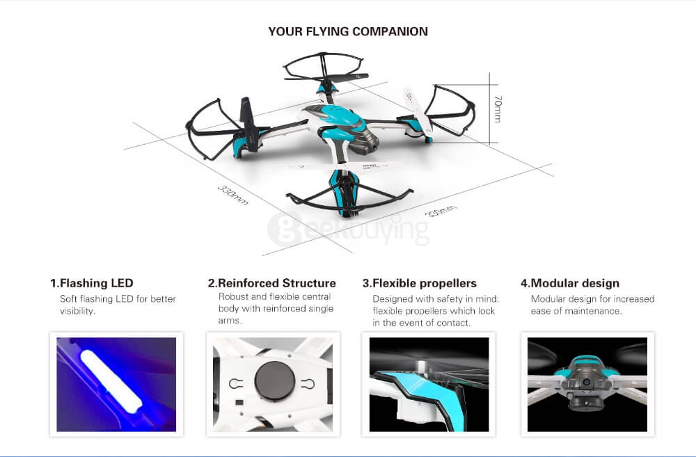 Kaideng K80 Pantonma 2MP Camera WIFI FPV Obstacle Avoidance RC Quadcopter RTF - Gold