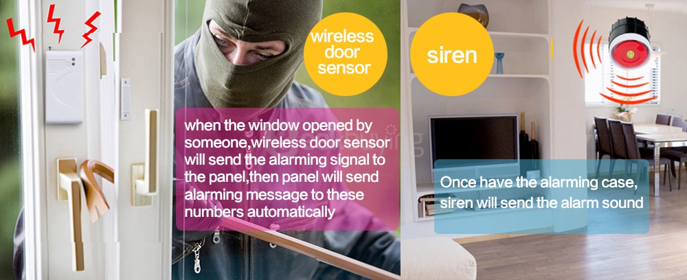 YA-300-GSM Wireless GSM Home Security Burglar Alarm System Auto Dialer SMS SIM Call 433MHz