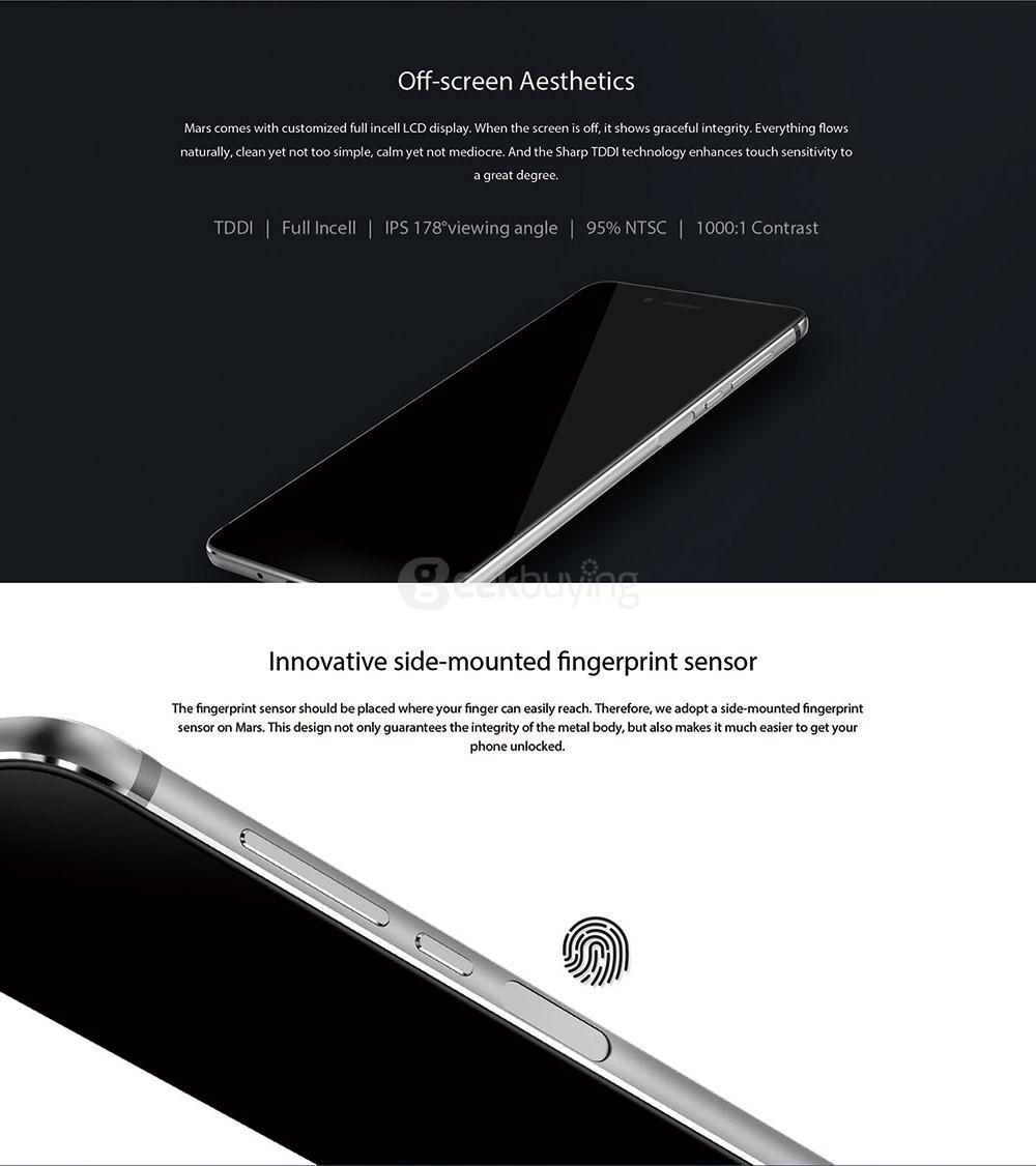 [HK Stock]Vernee Mars 5.5inch FHD 4G LTE Android 6.0 Smartphone Helio P10 MTK6755 Octa Core 4GB 32GB 13.0MP Touch ID Type-C OTG Fast Charge Metal Body - Gold