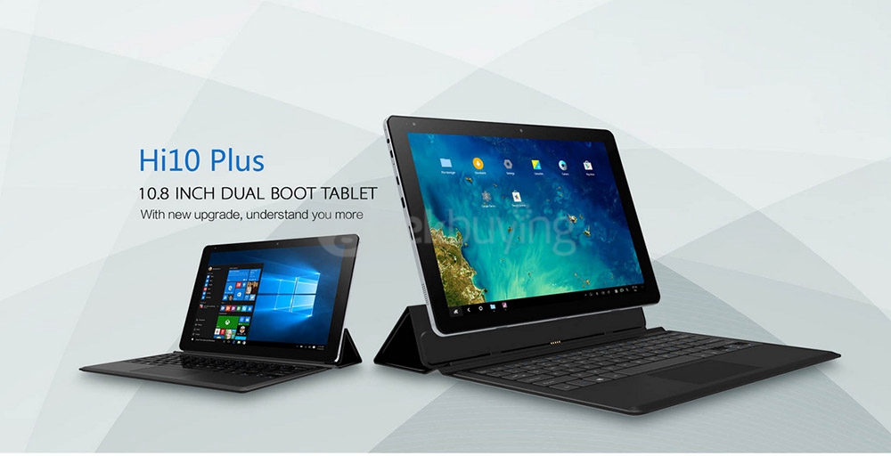 [Package A] CHUWI Hi10 Plus Intel Cherry Trail Z8300 Tablet PC (Gray) + Docking Keyboard With Holder Case