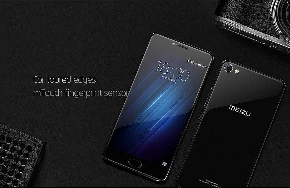 Meizu MEILAN U20 5.5inch 2.5D FHD 1080P Screen 4G LTE Flyme 5 Smartphone Helio P10 MT6755M Octa Core 3GB 32GB 5.0MP 13.0MP Fingerprint ID - Gray