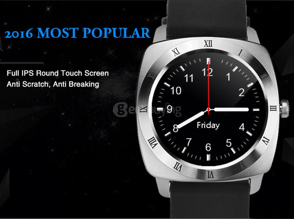 X3 2G Smart Watch Phone Sport Version 1.33 inch MTK6261 Pedometer Sleep Monitor Sedentary Reminder Support SIM TF Card 1.3MP Camera - Silver