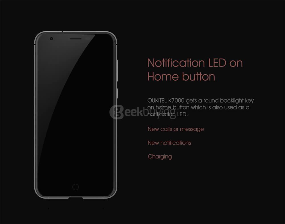[HK Stock]Oukitel K7000 5.0inch HD Android 6.0 4G LTE Smartphone MT6737 Quad Core 1.3GHz 2GB RAM 16GB ROM 8.0MP TOUCH ID LED Notification Hotknot - Black