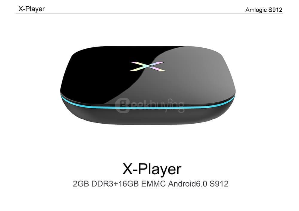 X-Player Android 6.0 Amlogic S912 2G/16G TV BOX 2.4G+5G Dual Band WIFI Gigabit LAN Bluetooth KODI LED Display