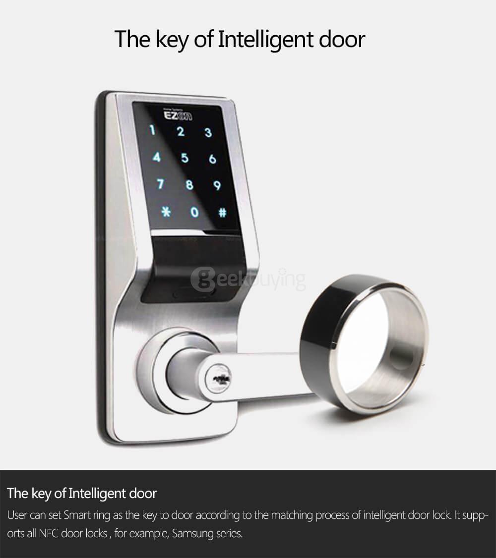 Size 8 Jakcom R3F Smart Ring Waterproof Wearable Ring for NFC Electronics Mobile Phone Android Smartphone - Black