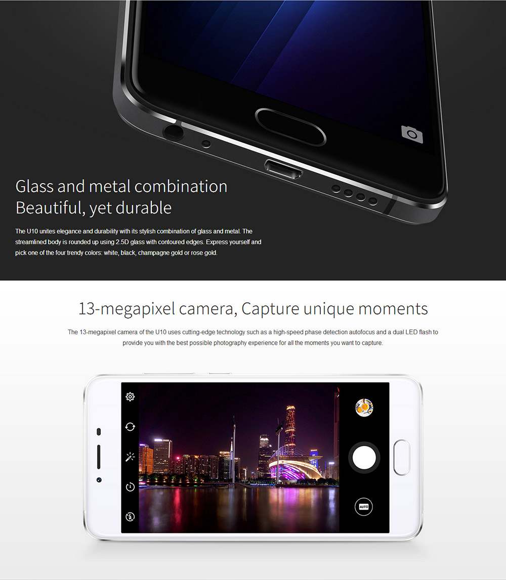 Meizu MEILAN U10 5.0inch 2.5D HD Screen 4G LTE Flyme 5 Smartphone 64bit MT6750 Octa Core 2GB 16GB 5.0MP 13.0MP Fingerprint ID - White
