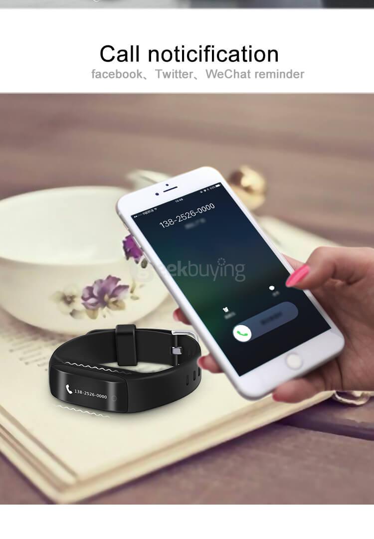 [Spain Stock] C5 Bluetooth 4.2 Smart Wristband Heart Rate Monitor Pedometer Sports Fitness Tracker GPS Call Notification for Android iOS - Black