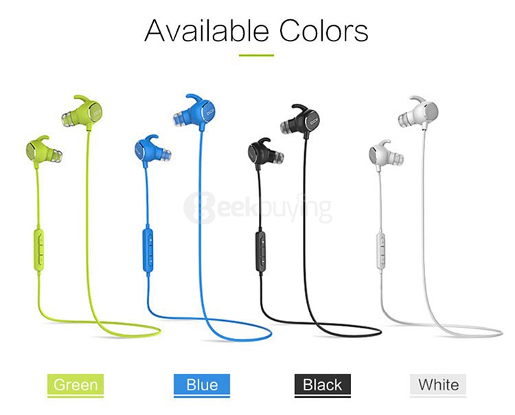 QCY QY19 Bluetooth 4.1 Sport Earphones with Mic On-cord Control / CVC6.0 Noise Cancelling / IPX4 Sweatproof - Blue