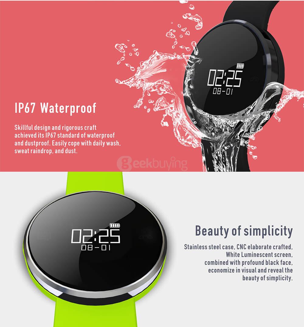 Makibes UW1 Bluetooth 4.0 Smart Bracelet Heart Rate Monitor Sleep Fitness Tracker Call Reminder IP67 Waterproof for Android iOS - Green