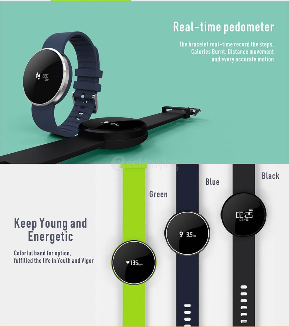Makibes UW1 Bluetooth 4.0 Smart Bracelet Heart Rate Monitor Sleep Fitness Tracker Call Reminder IP67 Waterproof for Android iOS - Green