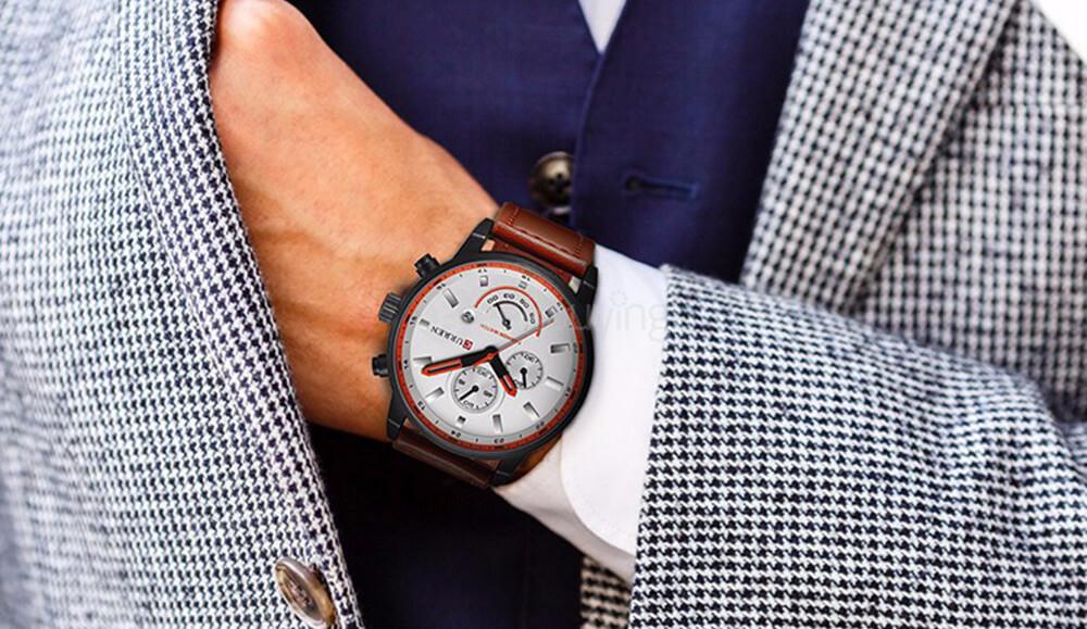 CURREN 8217 Casual Men Quartz Watch Waterproof Adjustable Strap - Brown