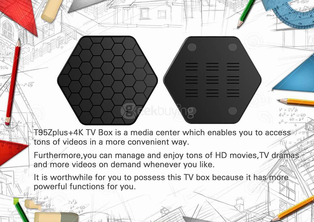 T95Z Plus Amlogic S912 Android 6.0 2G/16G TV BOX 2.4G+5G Dual Band WIFI Gigabit LAN Bluetooth KODI LED Display
