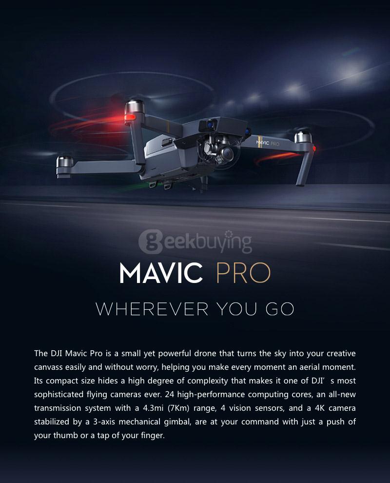DJI Mavic Pro Fly More Combo WIFI 4K UHD Camera GPS Obstacle Avoidance Mini Foldable Quadcopter RTF
