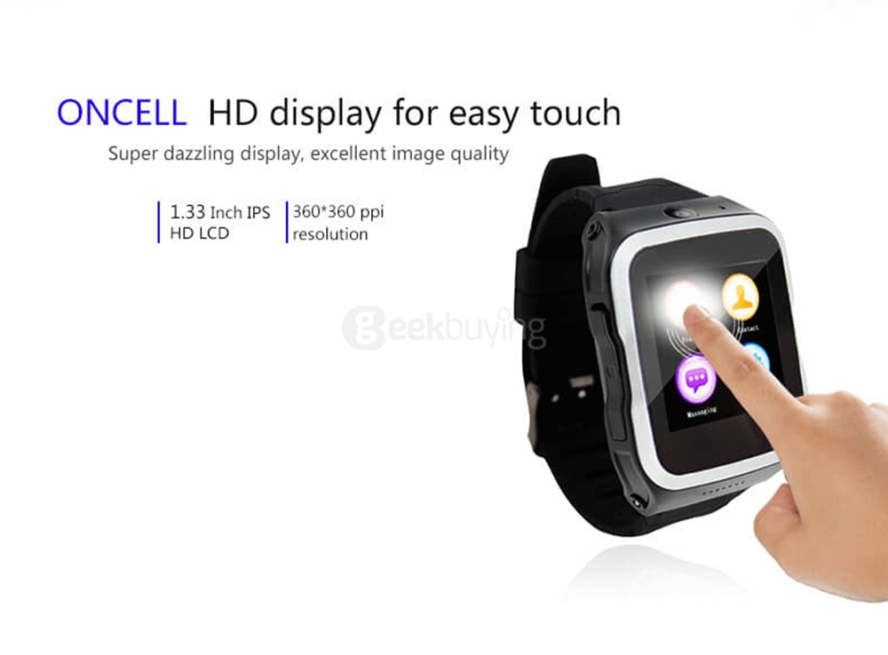 ZGPAX S83 3G Smart Watch Phone Android 5.1 MTK6580 Quad Core 1.3GHz 512MB/8GB 5.0MP Camera WiFi Bluetooth 4.0 GPS - Black