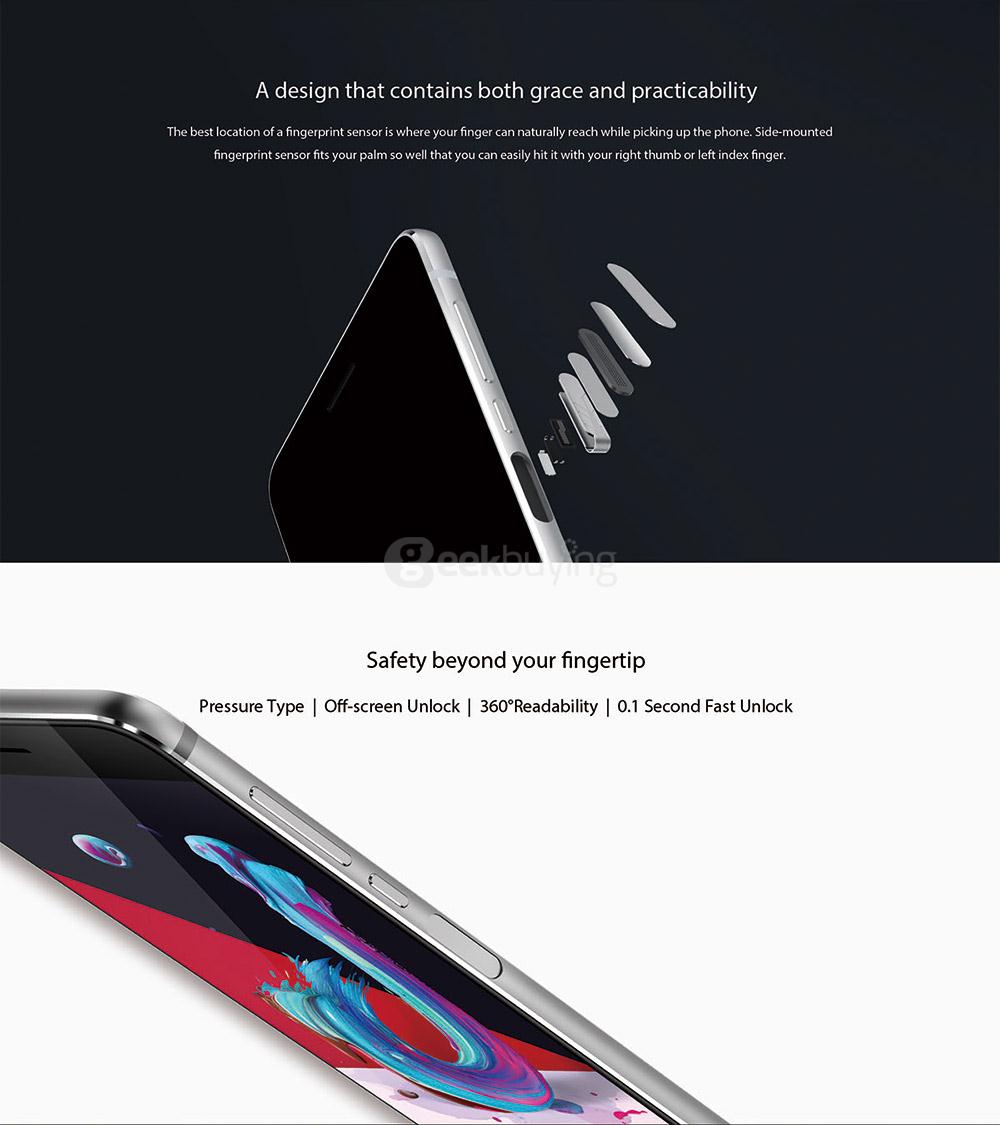 [HK Stock]Vernee Mars 5.5inch FHD 4G LTE Android 6.0 Smartphone Helio P10 MTK6755 Octa Core 4GB 32GB 13.0MP Touch ID Type-C OTG Fast Charge Metal Body - Gray