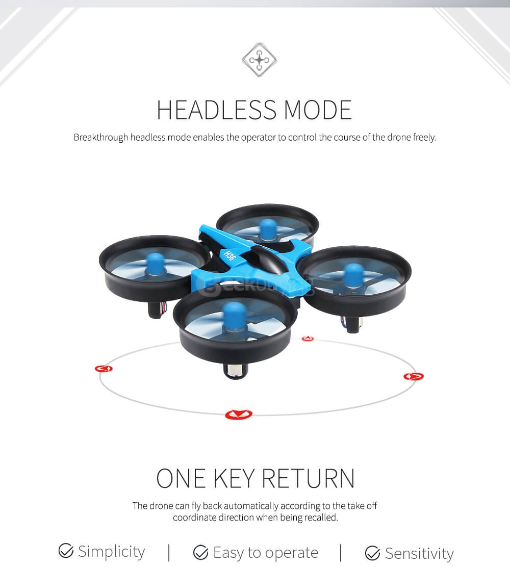 JJRC H36 MINI 2.4G 4CH 6Axis RC Quadcopter RTF Blue + Extra 3.7V 150mAh Battery