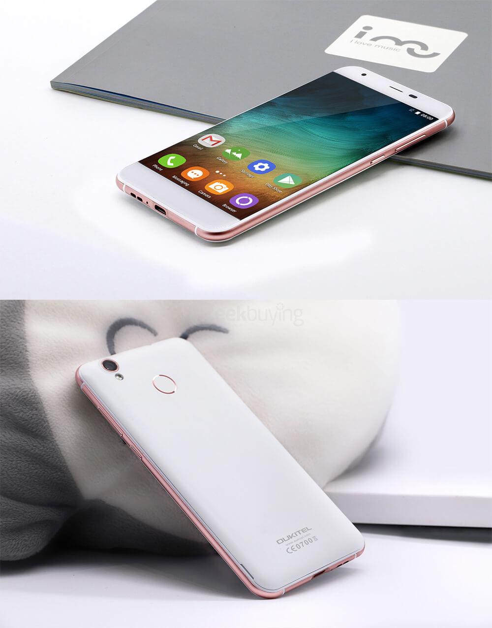[HK Stock]Oukitel K7000 5.0inch HD Android 6.0 4G LTE Smartphone MT6737 Quad Core 1.3GHz 2GB RAM 16GB ROM 8.0MP TOUCH ID LED Notification Hotknot - White