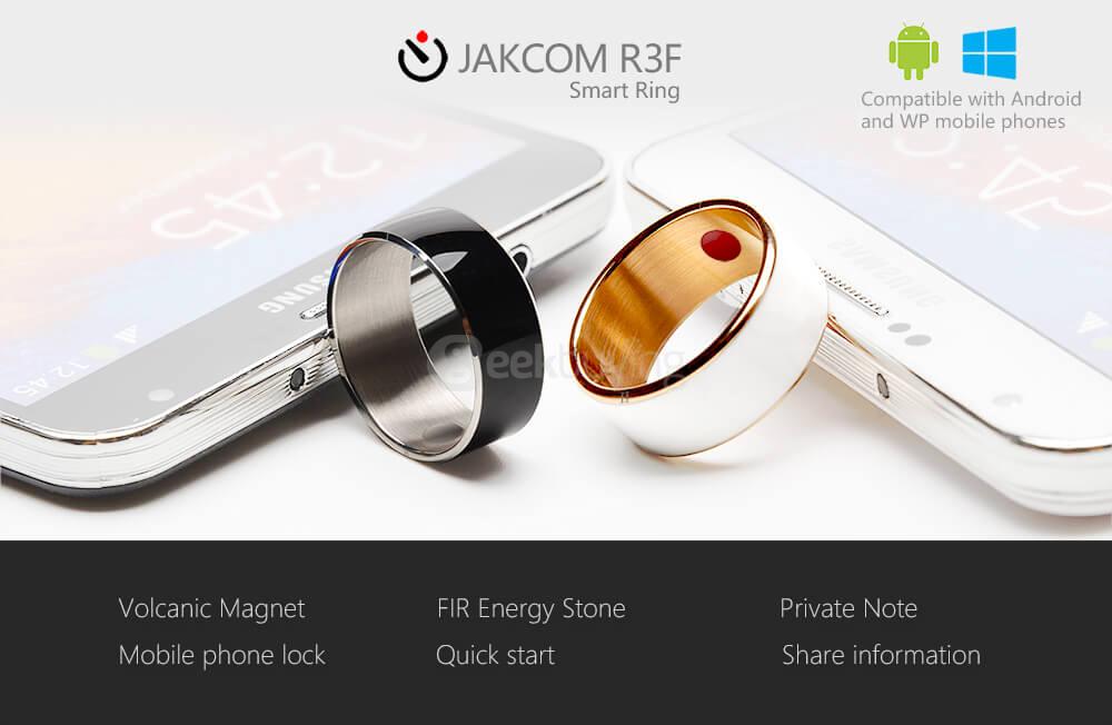 Size 9 Jakcom R3F Smart Ring Waterproof Wearable Ring for NFC Electronics Mobile Phone Android Smartphone - White