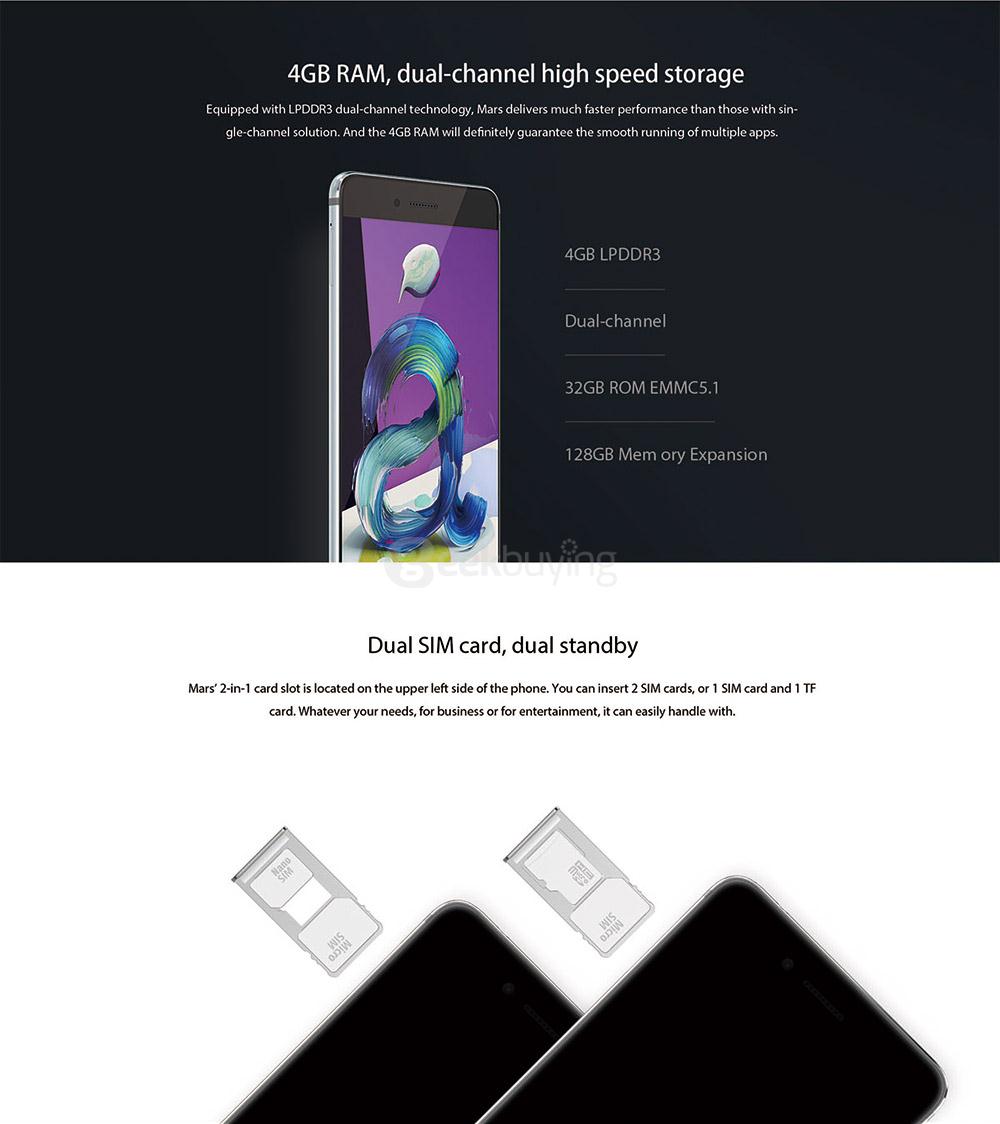 [HK Stock]Vernee Mars 5.5inch FHD 4G LTE Android 6.0 Smartphone Helio P10 MTK6755 Octa Core 4GB 32GB 13.0MP Touch ID Type-C OTG Fast Charge Metal Body - Gold